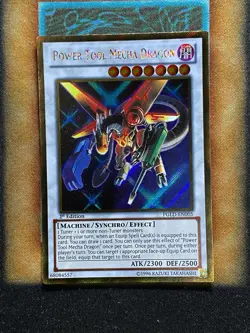 Yugioh Power Tool Mecha Dragon PGLD-EN005 Gold Secret Rare 1st Ed NM - Image 1