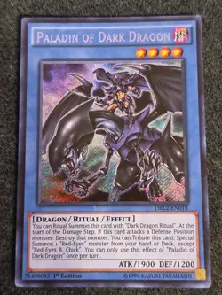 Yugioh Paladin Of Dark Dragon DRL2-EN018 Secret Rare 1st Ed NM - Image 1