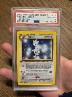 TOGETIC PSA 8 NM-MT 1ST EDITION Neo Genesis Holo Rare Pokemon Card 16/111 WOTC - Image 1