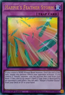 RA01-EN073 HARPIE'S FEATHER STORM ULTRA RARE 1ST EDITION YuGiOh CARD - Image 1
