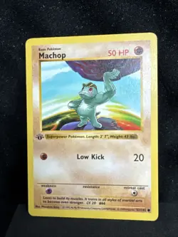 Pokemon TCG Machop Base Set Shadowless 1st Edition Common Card 52/102 WOTC LP - Image 1