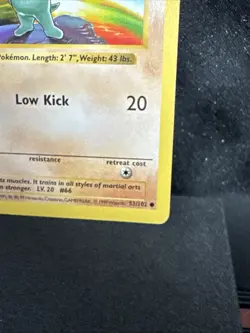 Pokemon TCG Machop Base Set Shadowless 1st Edition Common Card 52/102 WOTC LP - Image 4