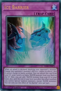 RA01-EN071 ICE BARRIER ULTRA RARE 1ST EDITION YuGiOh CARD - Image 1