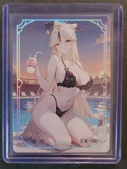 CCG WAIFU CARDS UNDER THE NIGHT GOWN SPICY 18+ANIME CARDS ZX-08 - Image 1