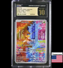 PRISTINE CGC 10 Deerling AR 073 sv5M Cyber Judge Japanese Pokemon Card psa - Image 1