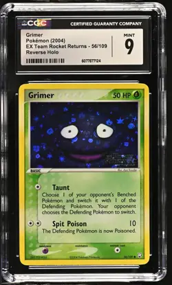 CGC 9 Grimer EX Team Rocket Returns 56/109 Reverse Holo STAMPED Pokemon Card - Image 1