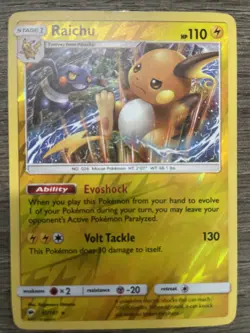 Raichu 41/147 Sm-Burning Shadows Reverse Holo NM Pokemon TCG Card - Image 1