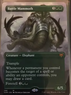 MTG Battle Mammoth (Borderless) Kaldheim Mythic Rare IN HAND - Image 1