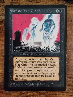 MTG Animate Dead ⭐BETA LP NICE!⭐ ⭐10 REAL HQ PICS! ⭐Rare Vintage 1993 Magic - Image 1