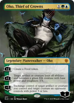 [1x] Oko, Thief of Crowns - Borderless Near Mint, English Throne of Eldraine MTG - Image 1
