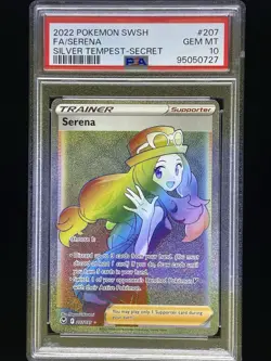 Serena 207/195 Silver Tempest Secret Full Art Trainer Pokemon TCG PSA 10 Rainbow - Image 1