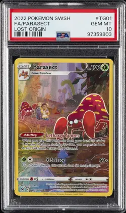 2022 POKEMON SWORD & SHIELD LOST ORIGIN #TG01 FULL ART/PARASECT PSA 10 - Image 1