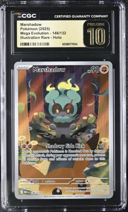 CGC Pristine 10- Marshadow 146/132 Illustration Rare- Mega Evolution Pokemon TCG - Image 1