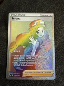 Pokemon TCG Serena 207/195 Silver Tempest Holo Rainbow Secret Rare - Image 1