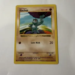 Pokemon TCG Machop 52/102 Base Set Shadowless LP - Image 1