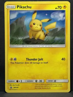 Pokemon Pikachu SM183 Holo Black Star Promo MP - Image 1