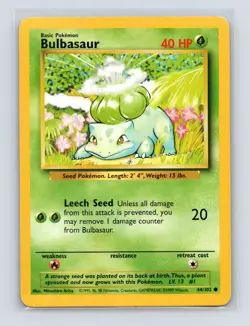 Pokemon TCG Bulbasaur 044/102 Base Set Normal LP - Image 1