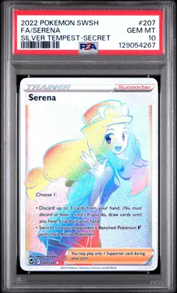 2022 POKEMON SWORD & SHIELD SILVER TEMPEST SECRET #207 FULL ART/SERENA PSA 10 - Image 1