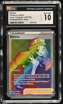 2022 Pokemon SWSH Silver Tempest Serena #207 Full Art Secret CGC 10 GEM MINT - Image 1
