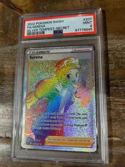 POKEMON 2022 Silver Tempest Secret Full Art Trainer SERENA #207 PSA 9 Mint - Image 1