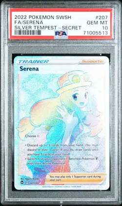 2022 POKEMON SWORD & SHIELD SILVER TEMPEST SECRET #207 FULL ART/SERENA PSA 10 - Image 1