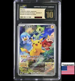 PRISTINE CGC 10 Pikachu Promo 001/SV-P Scarlet & Violet Promos Japanese Pokemon - Image 1