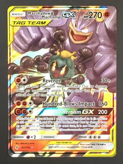 Pokemon TCG Marshadow & Machamp GX 82/214 SM Unbroken Bonds Holo NM - Image 1