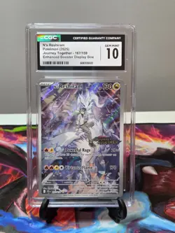 POKEMON CGC 10 N'S RESHIRAM 167/159 JOURNEY TOGETHER STAMPED ENHANCED DISPLAY - Image 1