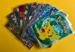 17 Pikachu Pokemon Pocket Monster Vintage Vending Prism Sticker Bundle Holo Foil - Image 1