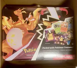 Pokemon TCG Charizard Collectors Treasure Chest Lunch Box Tin - Image 1