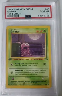 Pokemon Fossil Grimer 1st Edition PSA 10 - Image 1