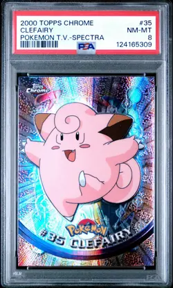 2000 TOPPS CHROME POKEMON T.V. SPECTRA #35 CLEFAIRY PSA 8 - Image 1