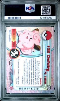 2000 TOPPS CHROME POKEMON T.V. SPECTRA #35 CLEFAIRY PSA 8 - Image 2