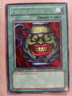 Yu-Gi-Oh Pot of Greed 1st Ed LOB-119 NM/M - Image 1