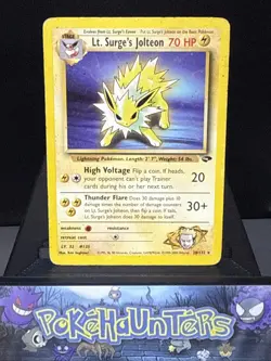 Pokemon Card Lt. Surge's Jolteon 28/132 Gym Challenge Set Rare Played - Image 1