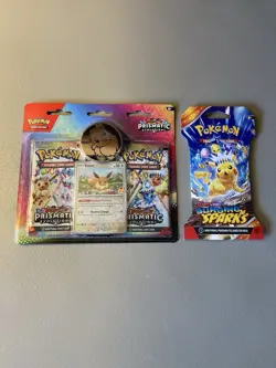 Lot of Pokemon TCG Prismatic Evolutions Blister 2 Pack + Surging Sparks Pack New - Image 1