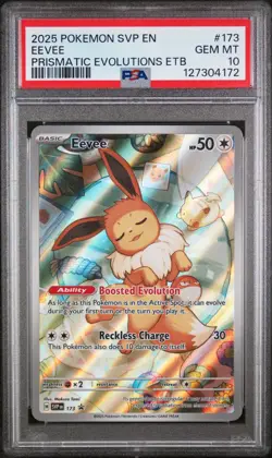 PSA 10 GEM Mint Eevee SVP173 Black Star Promo - Pokemon SV8.5 PRE - Image 1