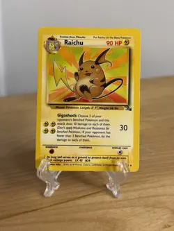 LP Pokemon (3rd Print 1999-2000) RAICHU Card FOSSIL Set 29/62 Non-Holo Rare - Image 1