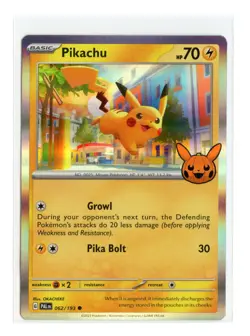 Pikachu 062/193 Common Holo Trick or Trade 2023 Pokemon TCG - Image 1
