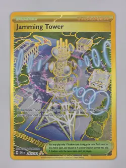 Pokemon TCG Destined Rivals Jamming Tower Gold Holo Hyper Rare 243/182 Near Mint - Image 1