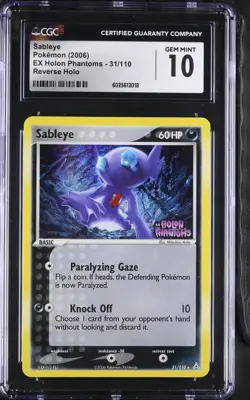 CGC 10 Sableye Reverse Holo 31/110 EX Holon Phantoms 2006 Pokemon Card - Image 1