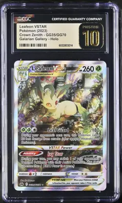 CGC 10 Pristine Leafeon VSTAR GG35/GG70 Galarian Gallery Crown Zenith Pokemon - Image 1