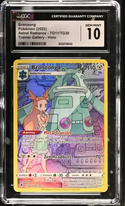 CGC 10 Bronzong Holo TG11/TG30 Trainer Gallery Astral Radiance Pokemon Card - Image 1