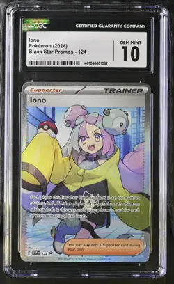 CGC 10 Iono 124 Black Star Promo SVP Premium Tournament Collection Pokemon Card - Image 1
