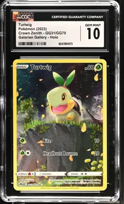 CGC 10 Turtwig GG31/GG70 Galarian Gallery Crown Zenith Pokemon Card - Image 1
