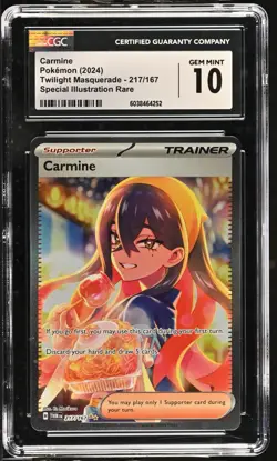 CGC 10 Carmine 217/167 SIR Twilight Masquerade TWM Pokemon Card - Image 1