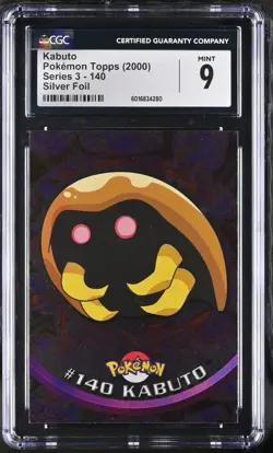 CGC 9 Kabuto 140 Silver Foil Topps Series 3 2000 Pokemon Card - Image 1