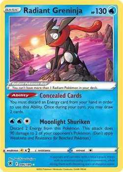 Radiant Greninja (#046/189) - Holofoil SWSH - Astral Radiance LP Pokemon - Image 1