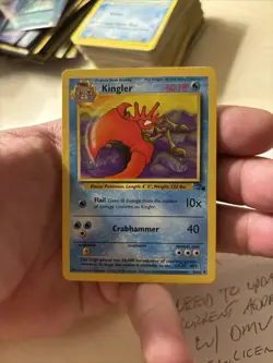 Pokemon TCG Kingler Fossil 38 Uncommon LP Lightly Played - Image 1
