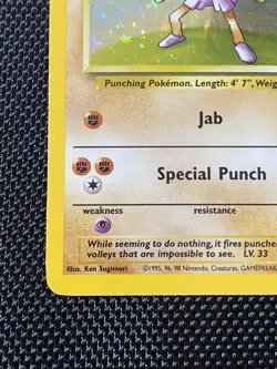 Pokemon TCG Hitmonchan 7/102 Base Set Holo Unlimited Rare Card LP/NM - Image 5